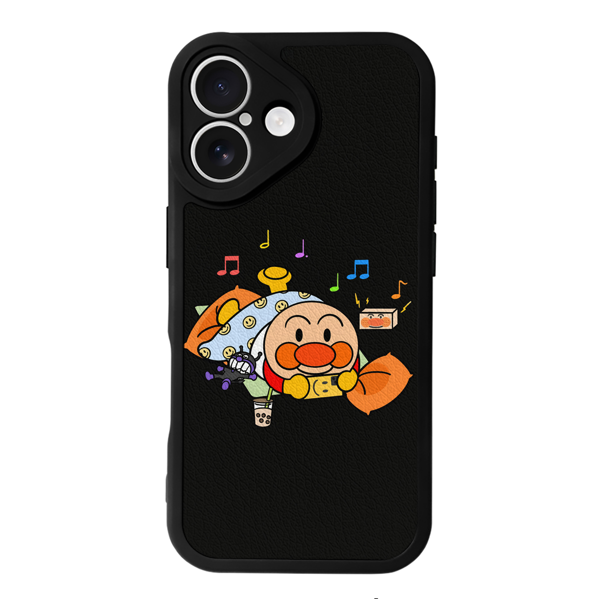 （画像用） アンパンマン Anpanman 【iPhone 16シリーズ対応】シリコンスマホケース（レザー調） 材質：シリコン